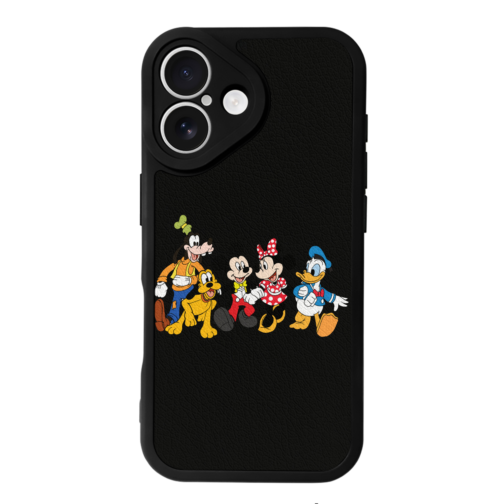 （画像用） ミッキーマウス Mickey Mouse 【iPhone 16シリーズ対応】シリコンスマホケース（レザー調） 材質：シリコン